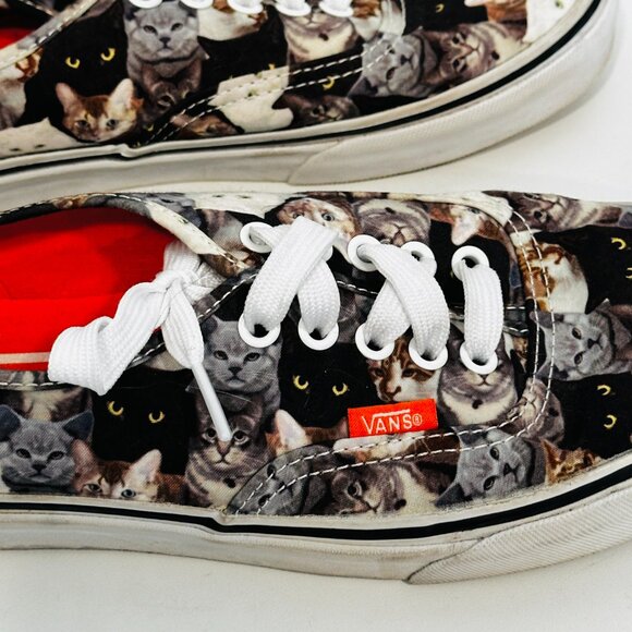 Vans Off the Wall Sneakers ASPCA Cat Pattern Lace Up Low Top Womens 8.5 - Mens 7 - Picture 5 of 10